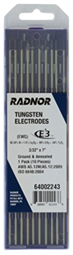 Ground E3 Tungsten Electrodes - 3/32" x 7" by Radnor